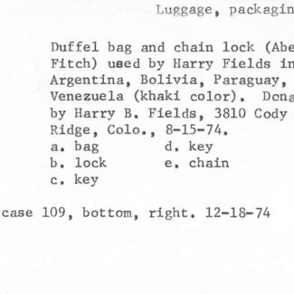 1974.38.4B (Lock, Duffel Bag) image