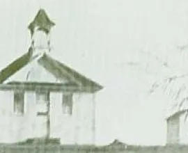 Schoolhouse with a shed