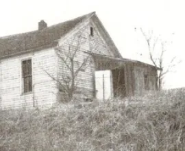 The schoolhouse in disrepair